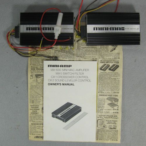 Pair of mini-mac mx-1000 single channel amplifiers mx-5 25 wat 2 ohm by mini-amp