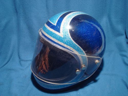Vintage mark hcx full face motorcycle helmet metalflake