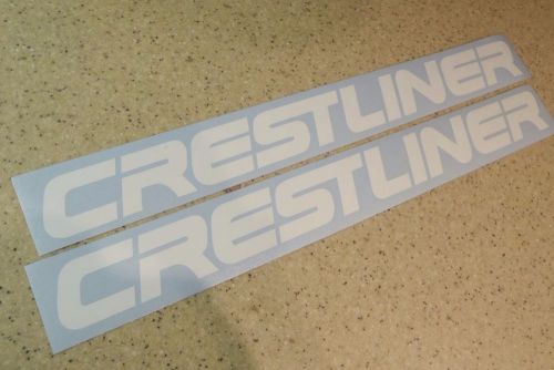 Crestliner vintage boat decals 18" white 2-pak free ship + free fish decal!