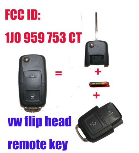 1j0 959 753 ct new flip key remote transmitter for 2002-2005 volkswagen polo mk4