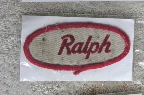 Vintage oval name patch ~ ralph ~ mechanics garage ~ used ~ approx 3&#034;