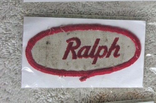 Vintage oval name patch ~ ralph ~ mechanics garage ~ used ~ approx 3"