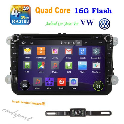 Quad-core android 4.4 car stereo dvd gps navigation player for vw passat+camera