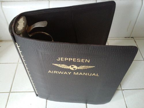 Jeppesen airway manual binder - 2 inch -7 ring - leather