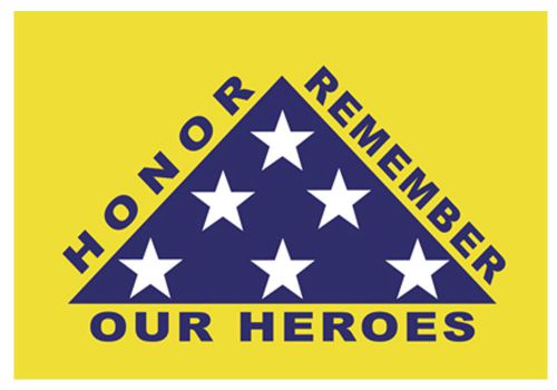 Small biker flag  honor our heroes  motorcycle flag biker 6&#034; x 9&#034;