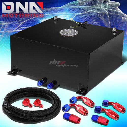 20 gallon/78l black aluminum fuel cell gas tank+level sender+nylon oil feed kit