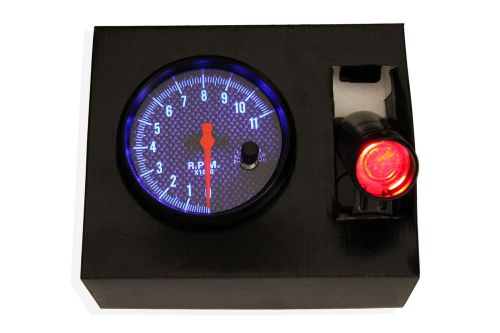 5'' carbon face 12v gasoline tachometer tacho gauge rev counter shift light rpm
