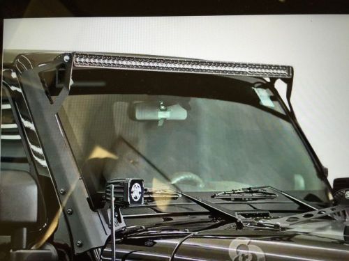 51/50&#034; led light bar jeep jk windshield bracket combo