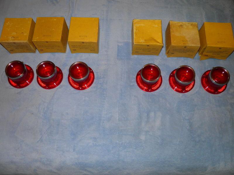 1961 pontiac bonneville nors glo-brite complete set of taillights lenses perfect