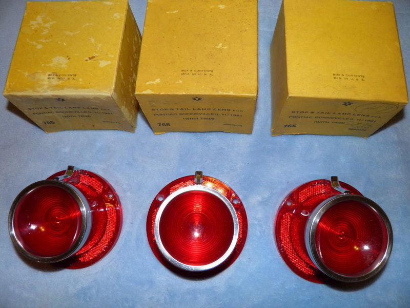 1961 PONTIAC BONNEVILLE NORS GLO-BRITE COMPLETE SET OF TAILLIGHTS LENSES PERFECT, US $119.94, image 2