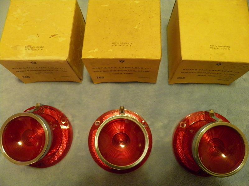 1961 PONTIAC BONNEVILLE NORS GLO-BRITE COMPLETE SET OF TAILLIGHTS LENSES PERFECT, US $119.94, image 3