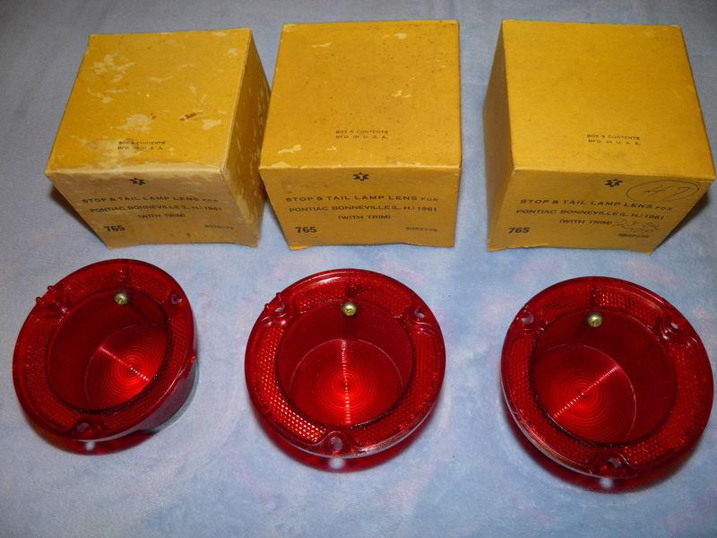 1961 PONTIAC BONNEVILLE NORS GLO-BRITE COMPLETE SET OF TAILLIGHTS LENSES PERFECT, US $119.94, image 5