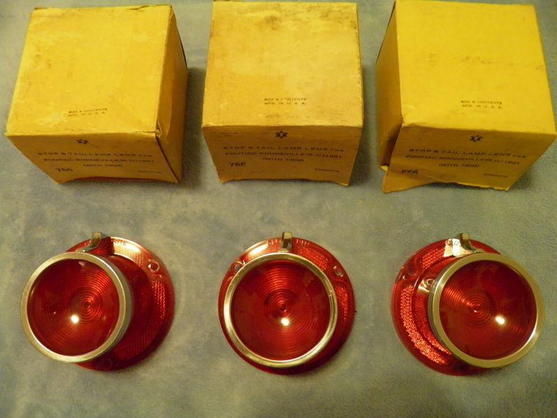 1961 PONTIAC BONNEVILLE NORS GLO-BRITE COMPLETE SET OF TAILLIGHTS LENSES PERFECT, US $119.94, image 6