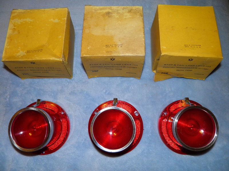1961 PONTIAC BONNEVILLE NORS GLO-BRITE COMPLETE SET OF TAILLIGHTS LENSES PERFECT, US $119.94, image 7