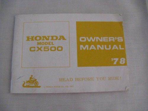 1978 honda model cx500 owners manual