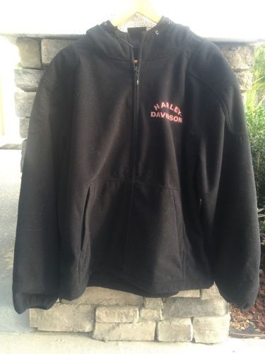 Harley davidson reflective full zip hoodie mens sz large black 97330-08vm