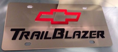 Chevrolet trailblazer red and black mirrored vanity plate