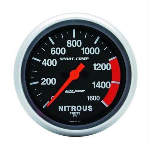 Autometer sport-comp electrical nitrous pressure gauge 2 5/8&#034; dia black face