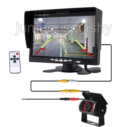 7&#034; tft lcd monitor car truck rear view backup camera night vision wired kit