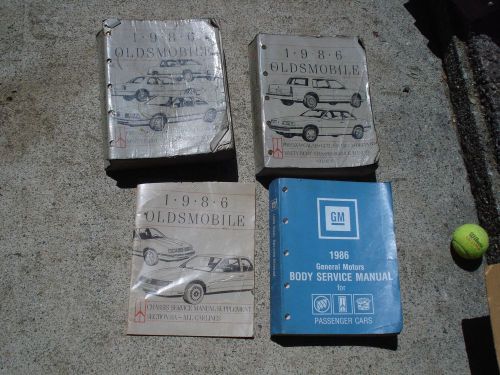 1986 oldsmobile service manual set with gm body manual cutlass, delta 88,