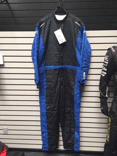 New impact racer driving suit size xxxl black/blue sfi 3.2a/5 made in the usa