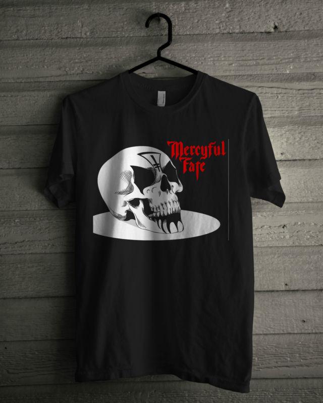 New mercyful fate heavy metal band music black t-shirt size l (s-3xl av)