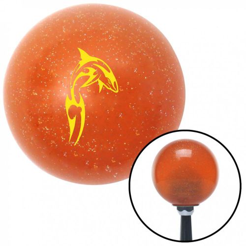 Yellow dolphin in air orange metal flake shift knob with 16mm x 1.5 insert