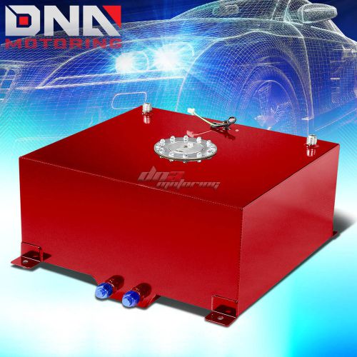 20 gallon/76l red aluminum racing/drift fuel/gas cell tank+cap+level sender