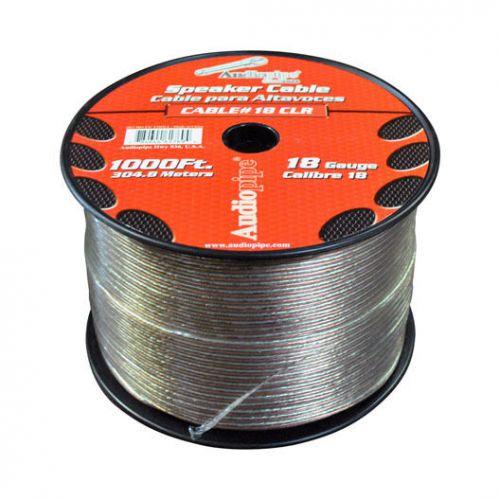 Speaker wire 18 ga 1000' clear(cbp181000) audiopipe cable181000 wire