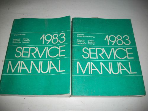 1983 chrysler rwd shop manual set diplomat new yorker imperial cordoba gran fury
