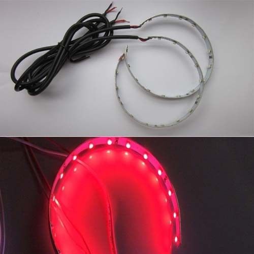 2x 360° red 80mm 15leds 3528 smd led car demon halo ring light 3.0" r8d
