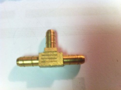 Brass hose barb tee fitting 1/8&#034; id hose for fuel water boat air package of 5