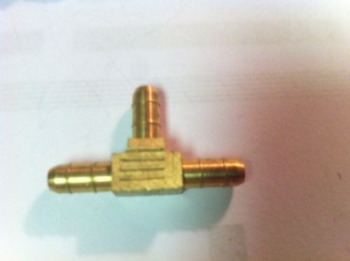 Brass hose barb tee fitting 1/8" id hose for fuel water boat air package of 5