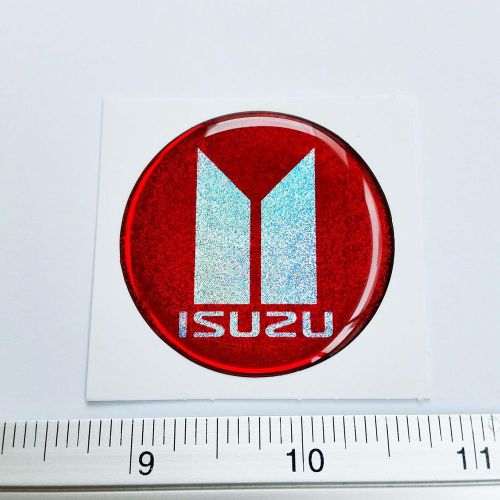 Isuzu plate resin emblem domed 3d car badge sticker_red  (no tracking number)