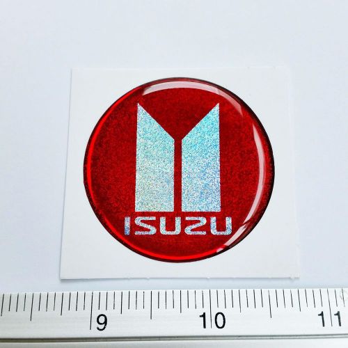 Isuzu plate resin emblem domed 3d car badge sticker_red  (no tracking number)
