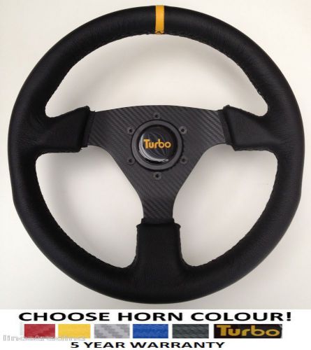 Genuine leather steering wheel fits momo omp sparco mountney boss kit hub new