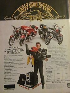 Harley davidson, gear, full page vintage ad, 1980