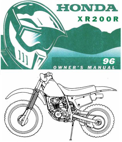 1996 honda xr200r motocross motorcycle owners manual -xr 200 r-honda xr200