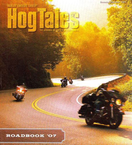 2007 nov/dec harley hog tales magazine -2007 roadbook-rides-rallies-tours review