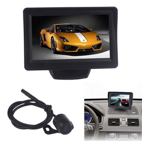 4.3inch car tft lcd monitor mirror + reverse rear view backup cmos hd camera dvr
