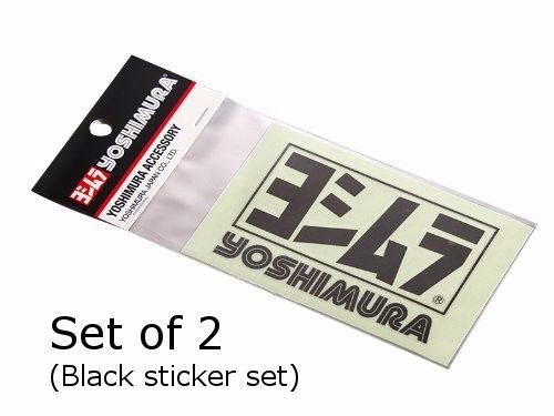 Yoshimura sticker black 85x56mm motorcycle motorbike decals set 2 new f/s