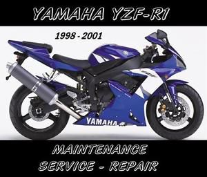 Yamaha yzf-r1 r1 yzfr1000 maintenance service repair manual 1998 1999 2000 2001