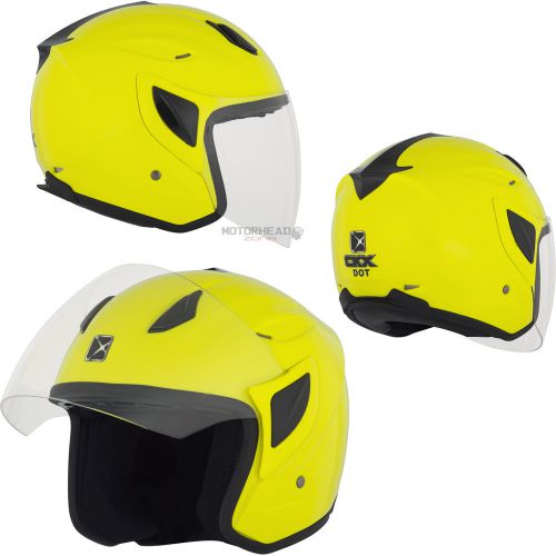 Motorcycle helmet ckx urban solid hi-viz yellow 2xlarge atv scooter open face