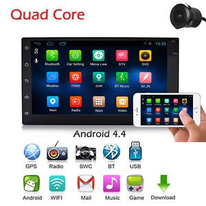 Quad core android 4.4 7&#039;&#039;car stereo radio double 2din gps mp4 player navi+camera