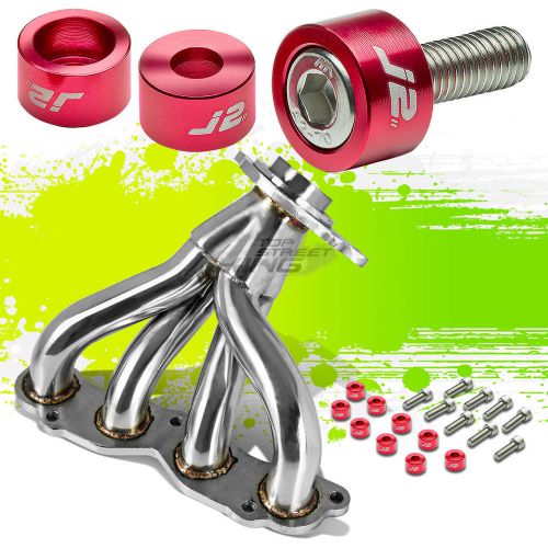 J2 for dc5 base stainless exhaust manifold race header+red washer cup bolt