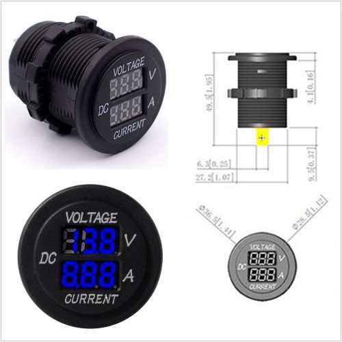 New dual led digital panel voltmeter ammeter 12v -24v amp volt gauge meter