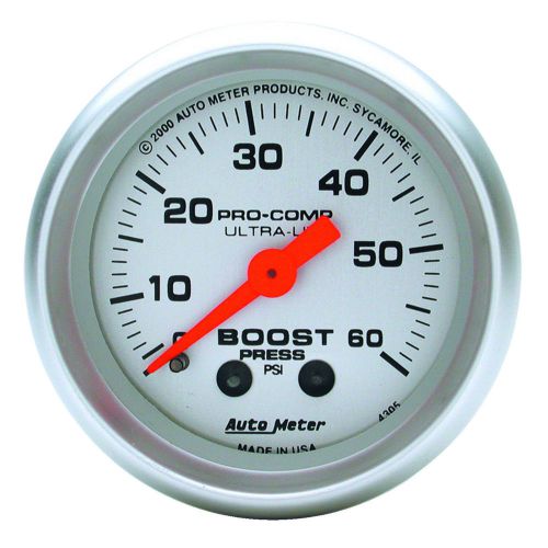 Auto meter 4305 gauge 2&#034; boost gauge, 0-60psi ultra lite