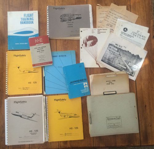 Flight safety training manuals,logs, viper jet engine beechcraft hs-125 1956-71