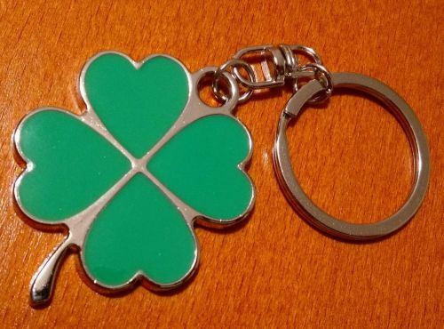Metallic keychain quadrifoglio verde cloverleaf (alfa romeo)