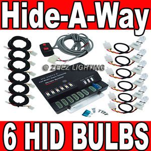 120w 6 hid bulb white hide-a-way emergency hazard warning flash strobe light c16